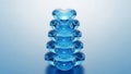 Stacked Blue Glass Hearts Royalty Free Stock Photo