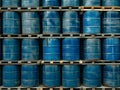 Stacked Blue Industrial Barrels