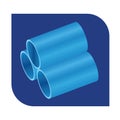 Blue PVC pipes logo