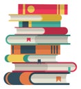 Stacked book icon. Library symbol. Bookstore logo