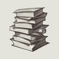 Stacked Books and Education Illustration Royalty Free Stock Photo