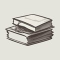 Stacked Books and Education Illustration Royalty Free Stock Photo