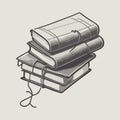 Stacked Books and Education Illustration Royalty Free Stock Photo