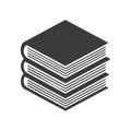Stacked books graphic icon, monochrome book pile, study and learn concept Royalty Free Stock Photo