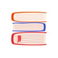 Stacked books library doodle style. Learning, education and knowledge concept Royalty Free Stock Photo