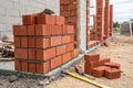 Stacked bricks ready for construction work Royalty Free Stock Photo