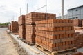 Stacked bricks ready for construction work Royalty Free Stock Photo