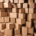 Stacked brown cardboard boxes. Royalty Free Stock Photo