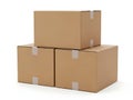Stacked brown cardboard boxes ready for shipping Royalty Free Stock Photo