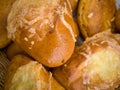 Stacked buns with cheese, fresh pastries Royalty Free Stock Photo