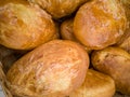 Stacked buns with cheese, fresh pastries Royalty Free Stock Photo