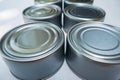 Stacked Cans of Food close up Royalty Free Stock Photo