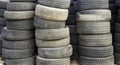 Stacked Car Wheels Royalty Free Stock Photo