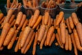Stacked carrots. Ready for sale Royalty Free Stock Photo