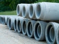 Stacked cement pipes for sewerage rehabilitation
