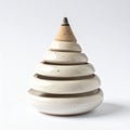 Stacked Ceramic Incense Cone Holder White Background Handmade Craft Aesthetic Royalty Free Stock Photo