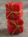 Stacked Christmas gift boxes Royalty Free Stock Photo