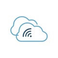 Stacked cloud Logo design with wifi vector icon illustrations Royalty Free Stock Photo