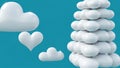 Stacked Clouds with Heart Shapes Royalty Free Stock Photo