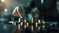 The Stacked Coins and Graph.AI generated image Royalty Free Stock Photo
