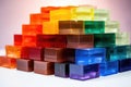 stacked color blocks of candle wax