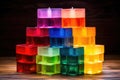 stacked color blocks of candle wax