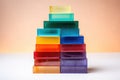 stacked color blocks of candle wax