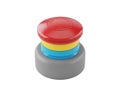 Stacked colored circular objects with red top Royalty Free Stock Photo