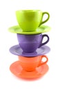 Stacked colored cups Royalty Free Stock Photo