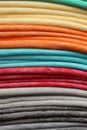 Stacked Colorful Blankets at the Market Royalty Free Stock Photo