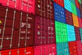 Stacked Colorful Cargo Containers.