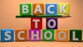 Stacked colorful cubes with back to school concept Royalty Free Stock Photo
