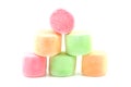 Stacked colorful marshmallows Royalty Free Stock Photo