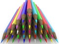 Stacked colorful pencils.3d illustration Royalty Free Stock Photo