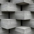 Stacked concrete blocks creating a staggered, interlocking pattern. Each block is Royalty Free Stock Photo