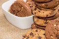 Stacked Cookies with bowl in the background