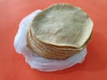 stacked corn tortillas, traditional mexican food