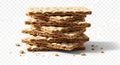 Stacked Crispbreads on Transparent Background Royalty Free Stock Photo