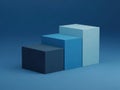 Stacked cubes in gradient blue background Royalty Free Stock Photo