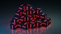 Stacked cubes with a PFAS word on it. 3D rendered illustration