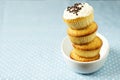 Stacked cupcakes in a bowl Royalty Free Stock Photo