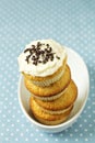 Stacked cupcakes in a bowl Royalty Free Stock Photo