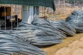 Stacked curved metal greenhouse supports