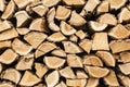 Stacked coak firewood closeup