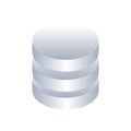 Stacked 3D cylinder with silver color Royalty Free Stock Photo