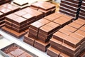 stacked empty chocolate bar molds