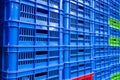 Stacked empty food crates