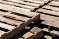Stacked empty wood pallettes Royalty Free Stock Photo
