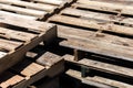 Stacked empty wood pallettes Royalty Free Stock Photo