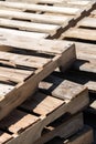 Stacked empty wood pallettes Royalty Free Stock Photo